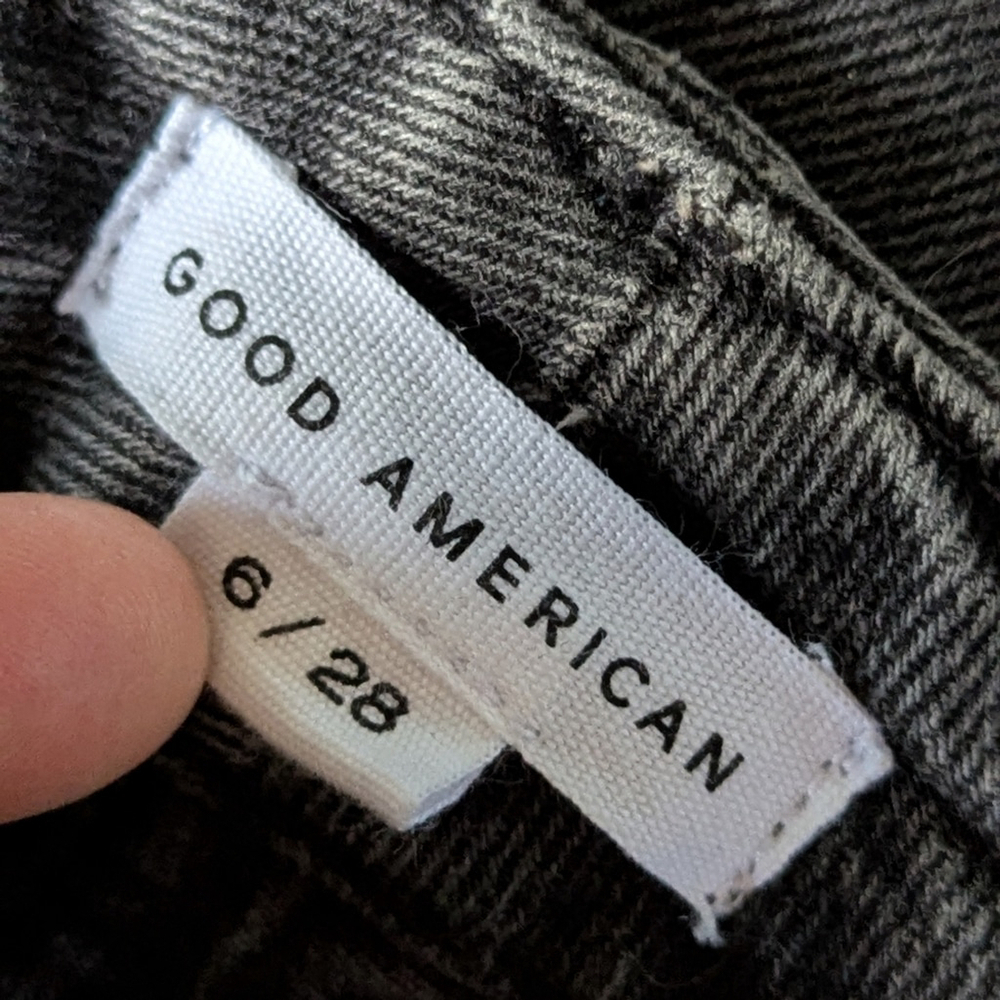 Good American Good ‘90s Jeans Relaxed Fit Vintage Black Denim Women’s Sz 6 / 28 - Picture 8 of 15